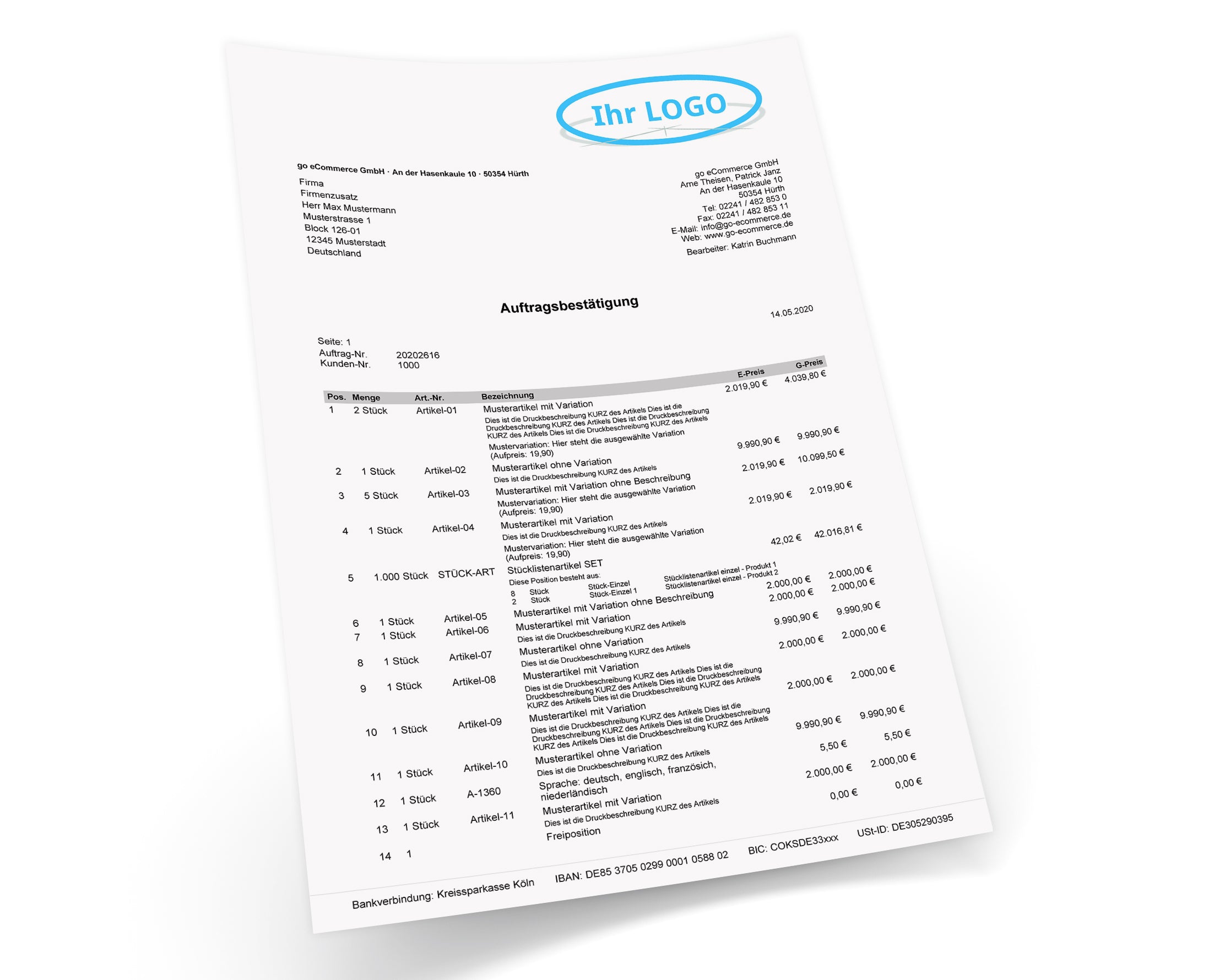 Druckvorlage AUFTRAG 2.0