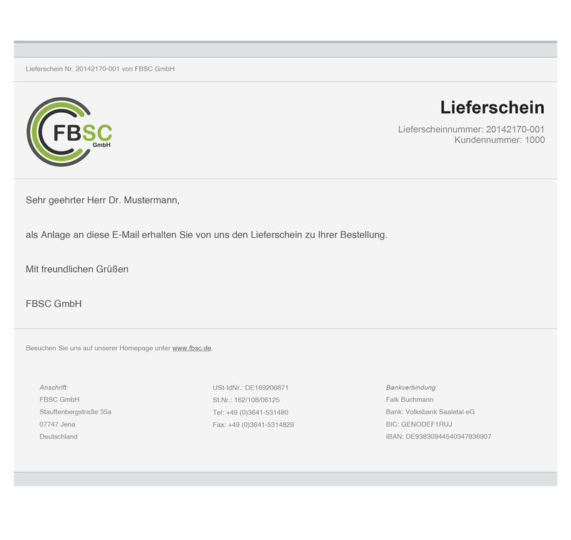 E-Mailtexte slim (Set) für JTL Druckvorlagen 2.0