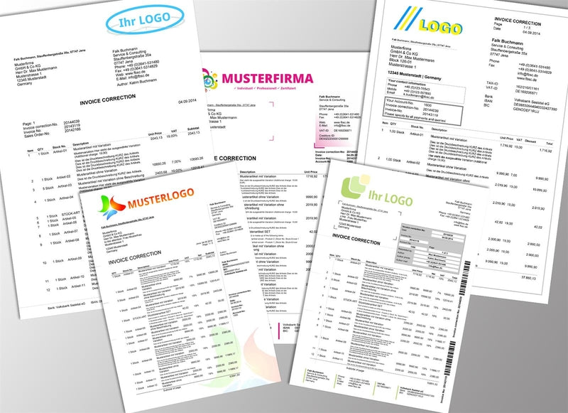Druckvorlage RECHNUNGSKORREKTUR englisch für JTL-Wawi