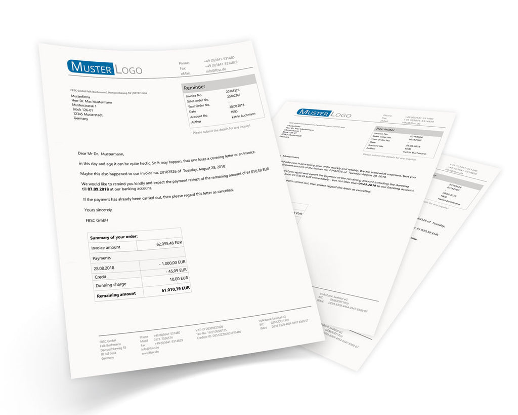 JTL Druckvorlagen (Set) MAHNUNG für JTL Wawi - EXCELLENT- englisch