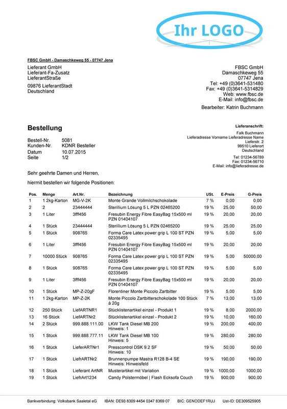 LIEFERANTENBESTELLUNG für JTL-Wawi - BASIC