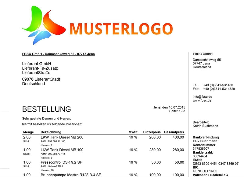 LIEFERANTENBESTELLUNG für JTL-Wawi - BUSINESS