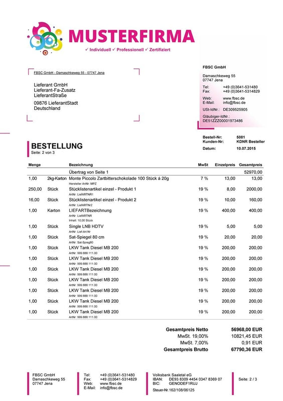 LIEFERANTENBESTELLUNG für JTL-Wawi - CREATIV