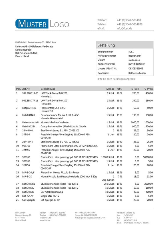 LIEFERANTENBESTELLUNG für JTL-Wawi - EXCELLENT