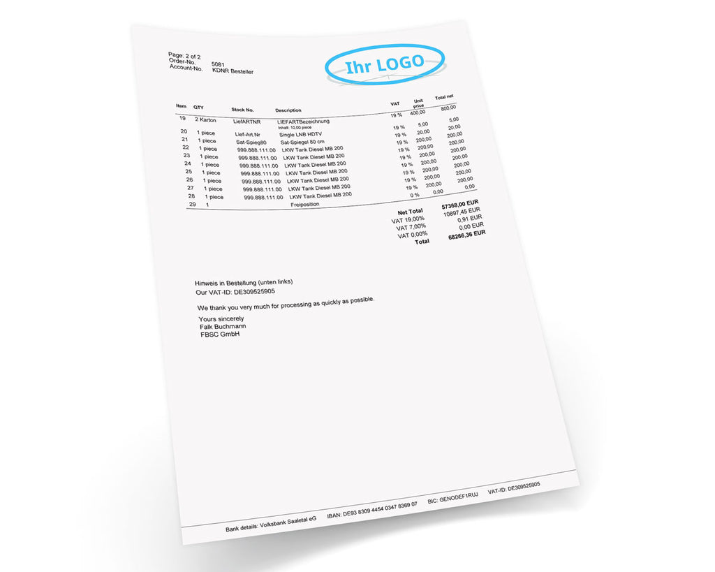LIEFERANTENBESTELLUNG für JTL-Wawi - BASIC englisch