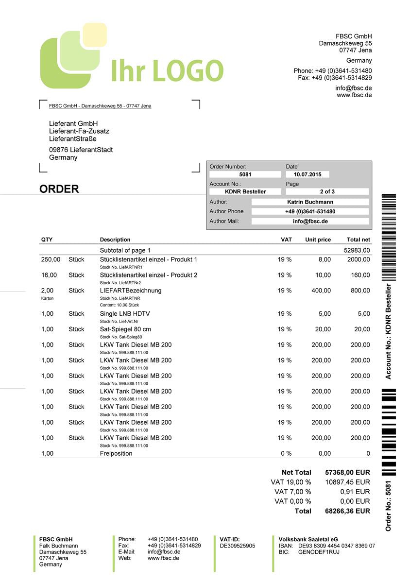 LIEFERANTENBESTELLUNG für JTL-Wawi - PREMIUM englisch