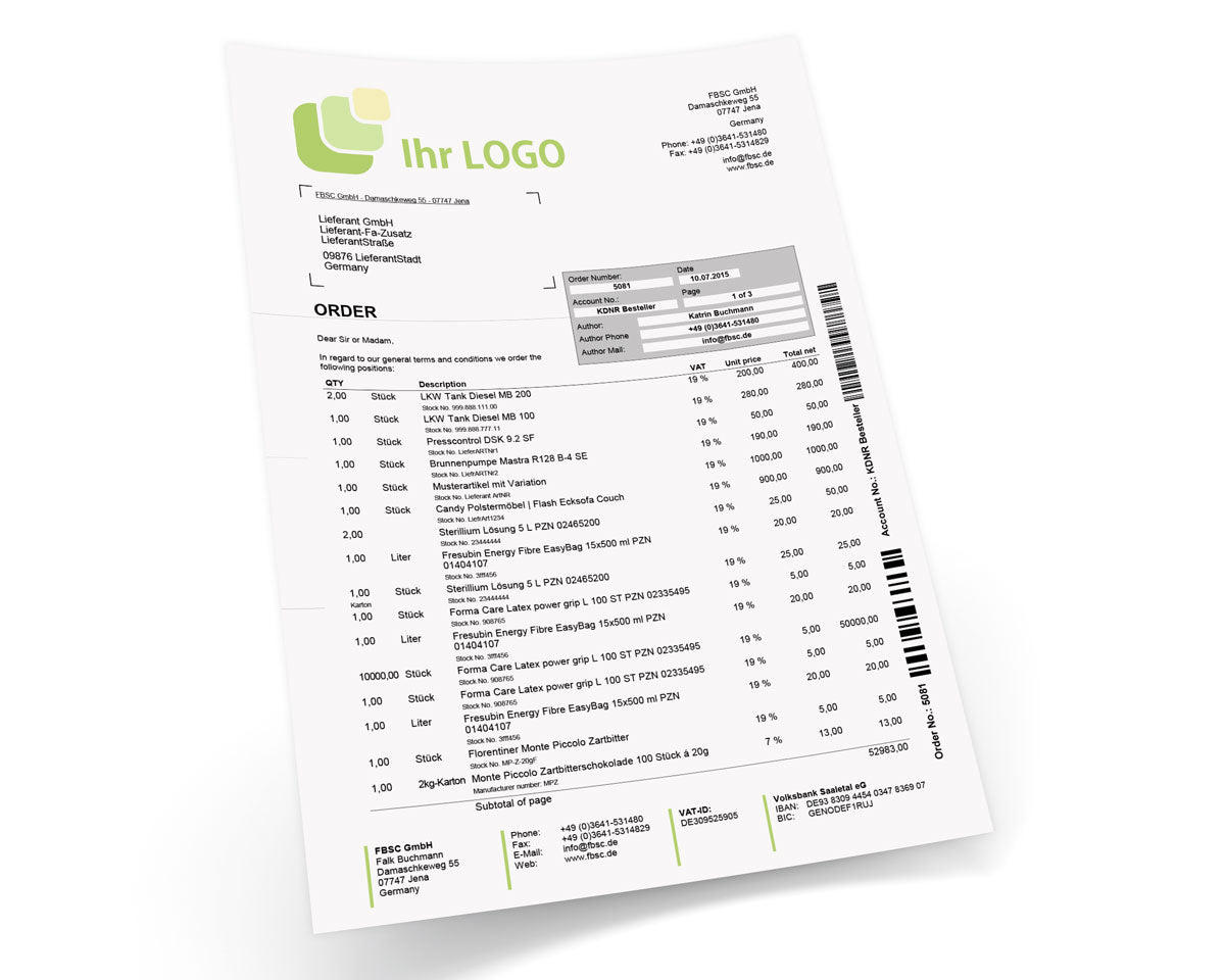 LIEFERANTENBESTELLUNG für JTL-Wawi - PREMIUM englisch