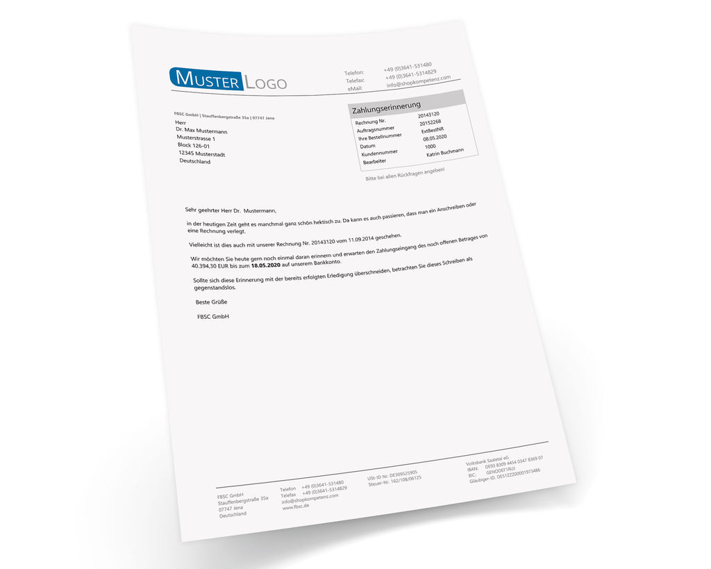 JTL Druckvorlagen (Set) MAHNUNG für JTL Wawi - EXCELLENT 2.0