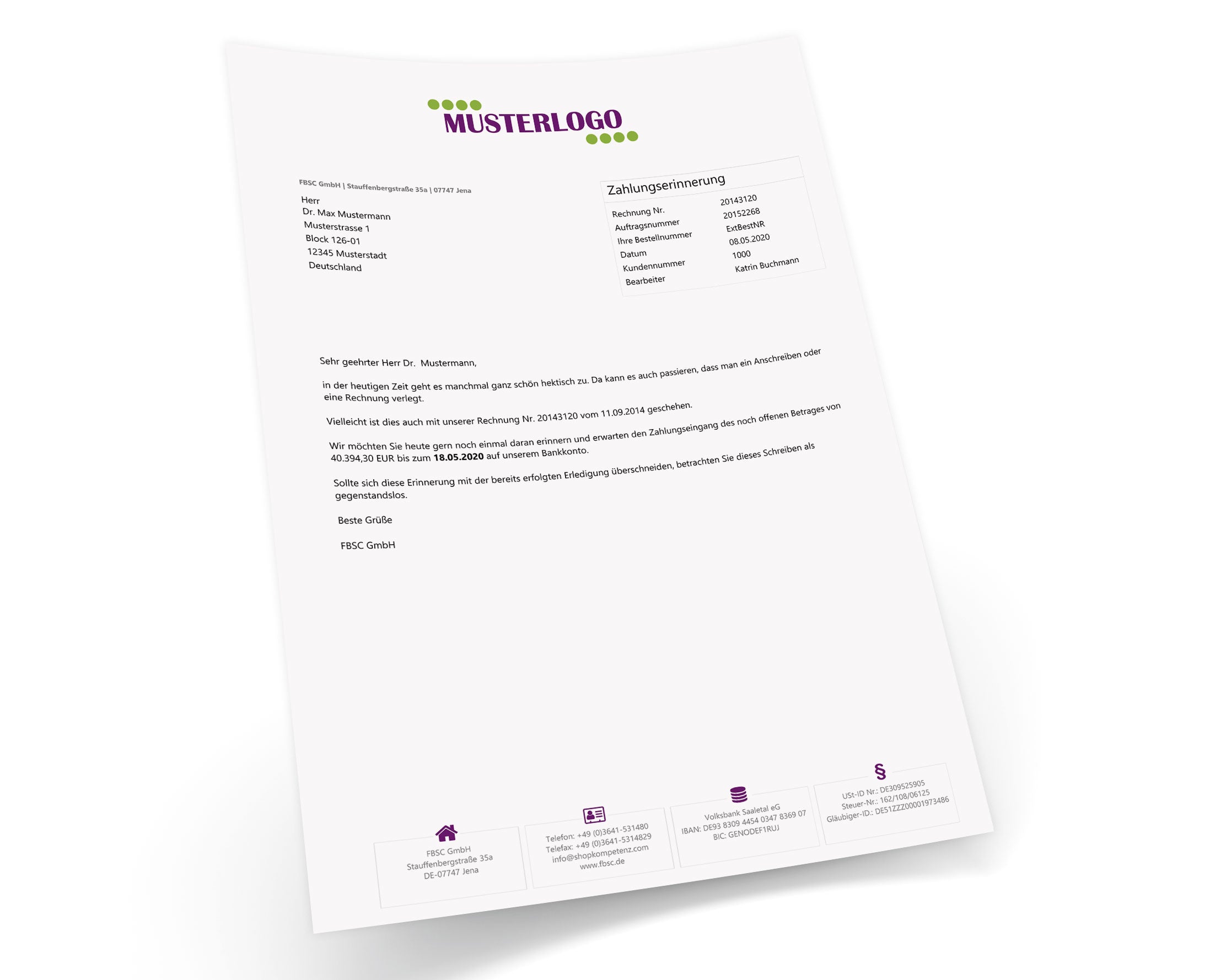 JTL Druckvorlagen (Set) MAHNUNG für JTL Wawi - JUST FINE 2.0