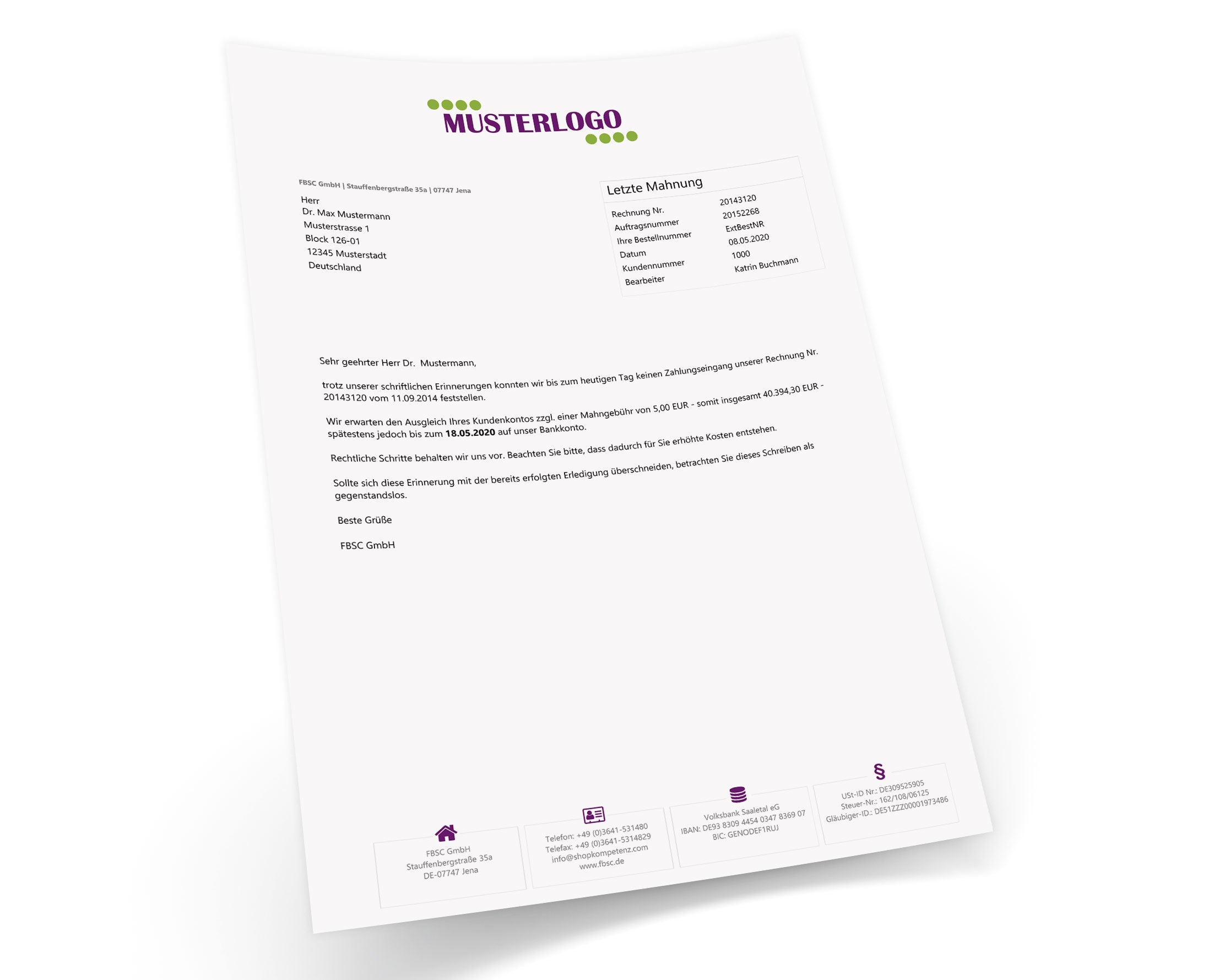 JTL Druckvorlagen (Set) MAHNUNG für JTL Wawi - JUST FINE 2.0