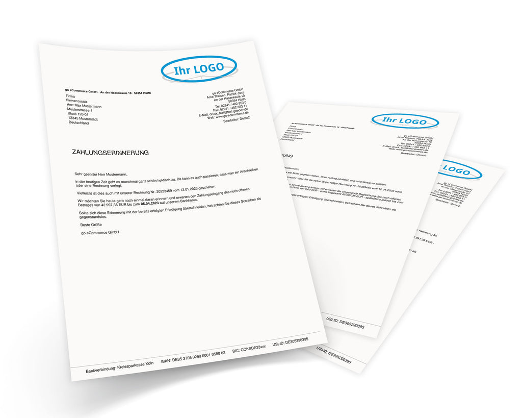 JTL Druckvorlagen (Set) MAHNUNG für JTL Wawi -BASIC 2.0