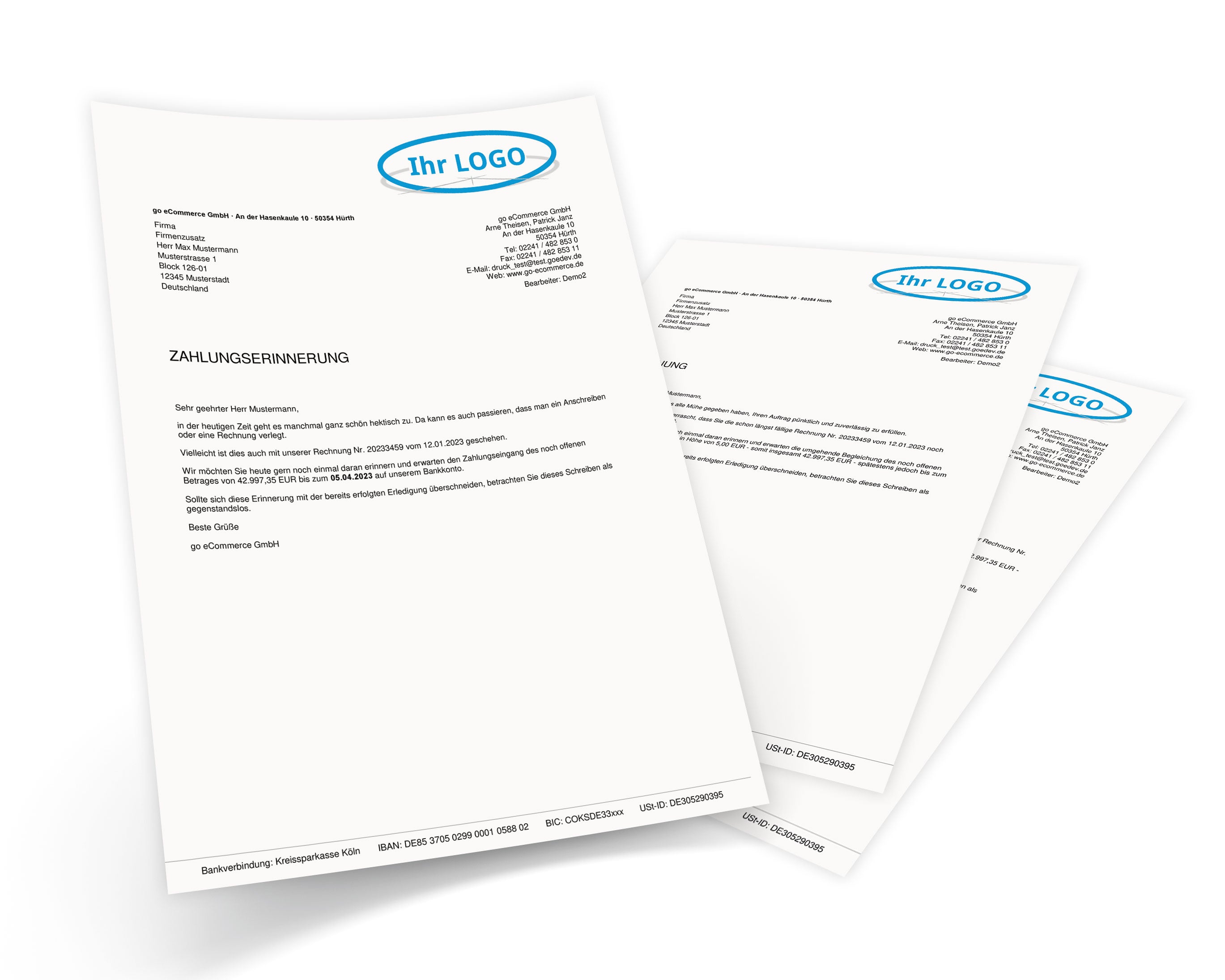 JTL Druckvorlagen (Set) MAHNUNG für JTL Wawi -BASIC 2.0