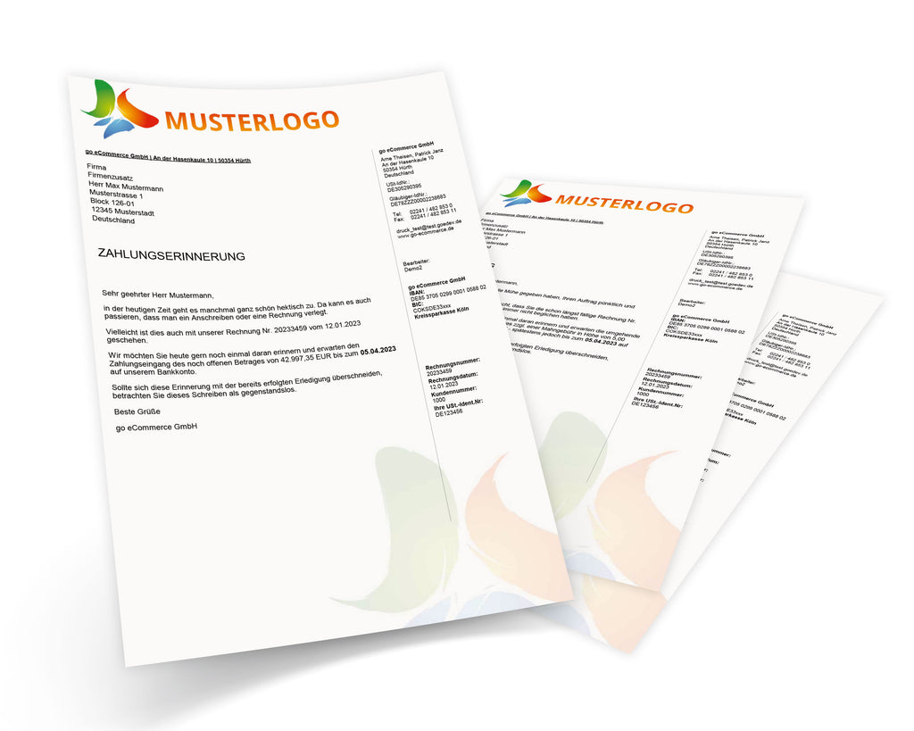 JTL Druckvorlagen (Set) MAHNUNG für JTL Wawi -BUSINESS 2.0