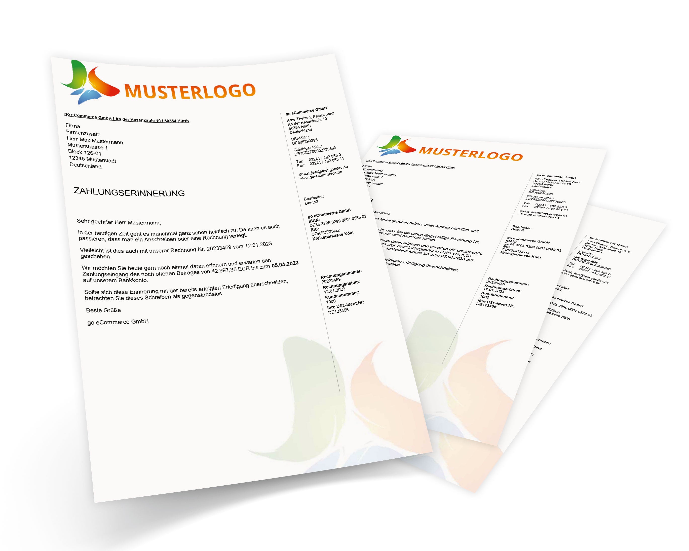 JTL Druckvorlagen (Set) MAHNUNG für JTL Wawi -BUSINESS 2.0