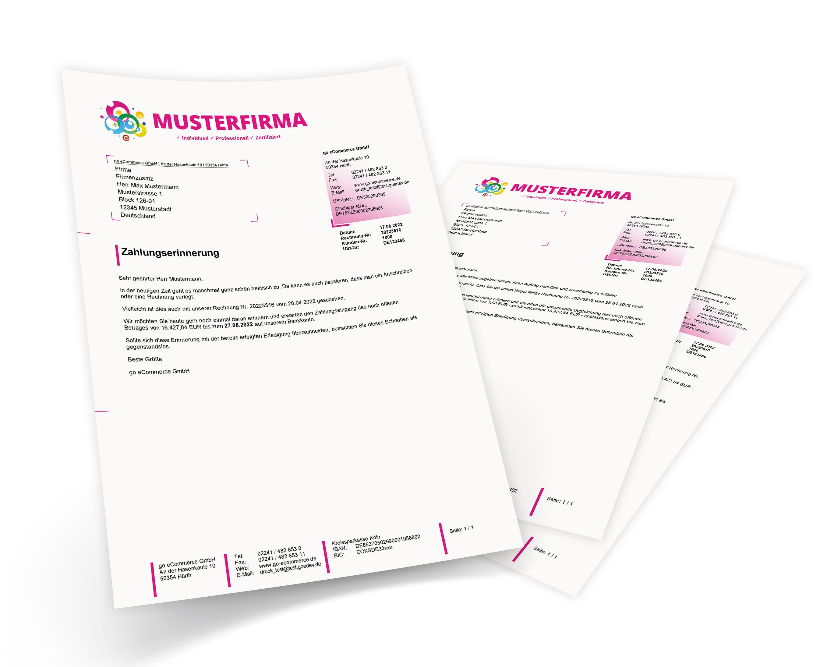 JTL Druckvorlagen (Set) MAHNUNG für JTL Wawi - CREATIV 2.0