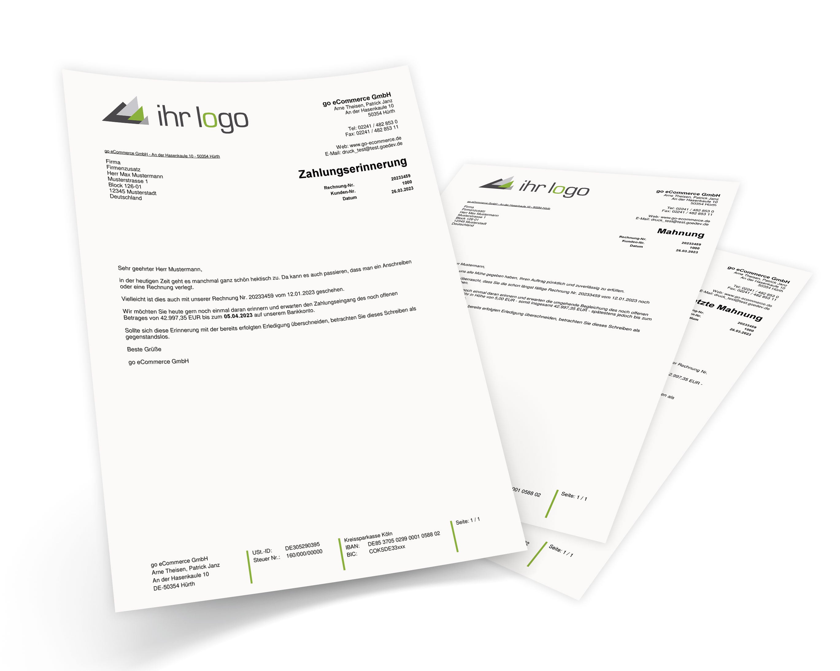 JTL Druckvorlagen (Set) MAHNUNG für JTL Wawi - FLEXIBLE 2.0