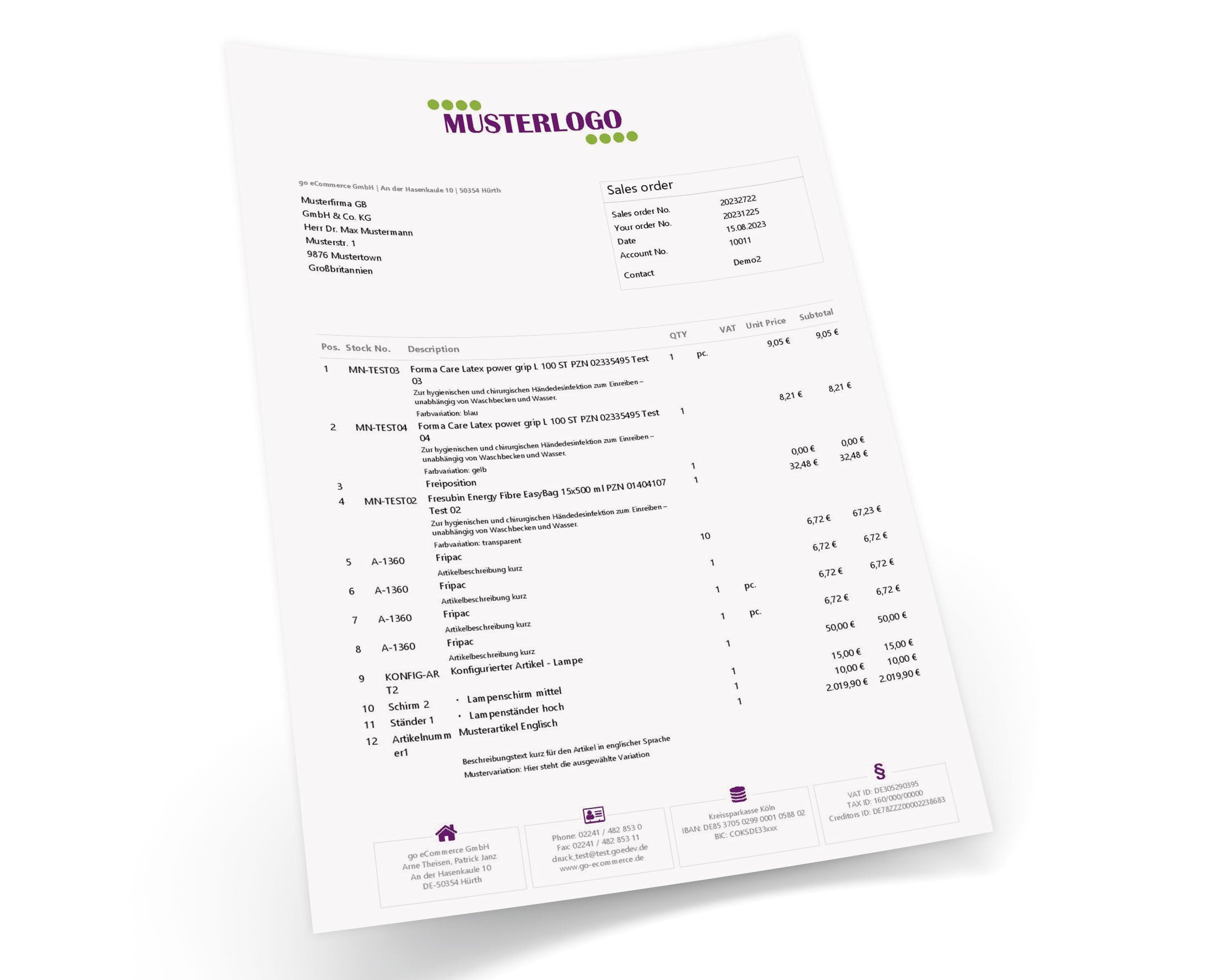 JTL Druckvorlagen (Set) JUSTFINE englisch 2.0