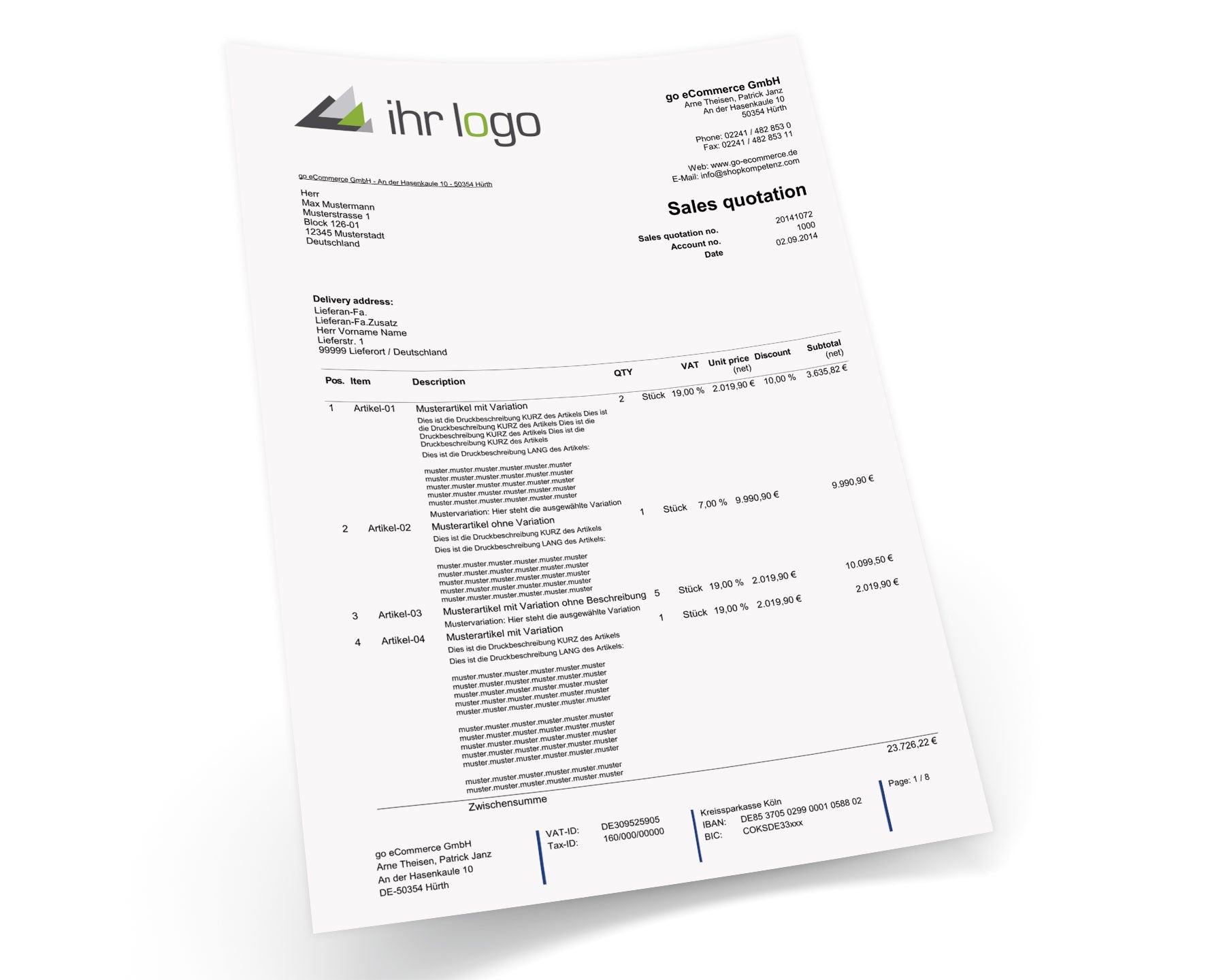 JTL Druckvorlagen (Set) FLEXIBLE - B2B/B2C englisch 2.0