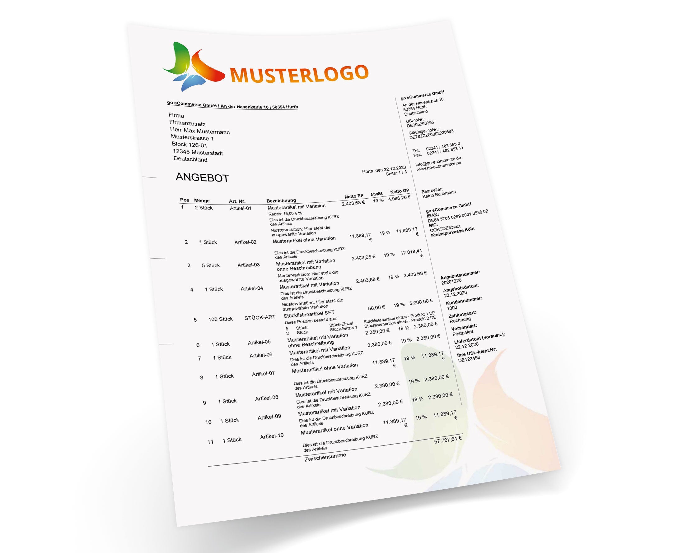 JTL Druckvorlagen (Set) BUSINESS 2.0