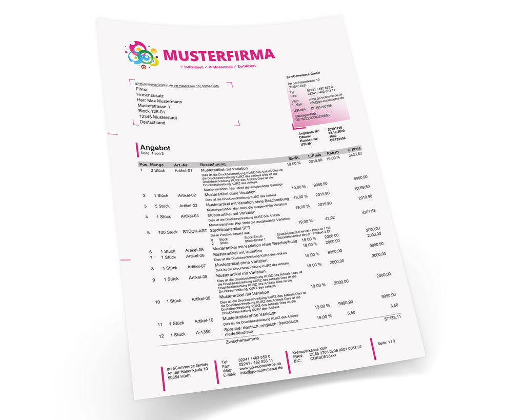 JTL Druckvorlagen (Set) CREATIV 2.0