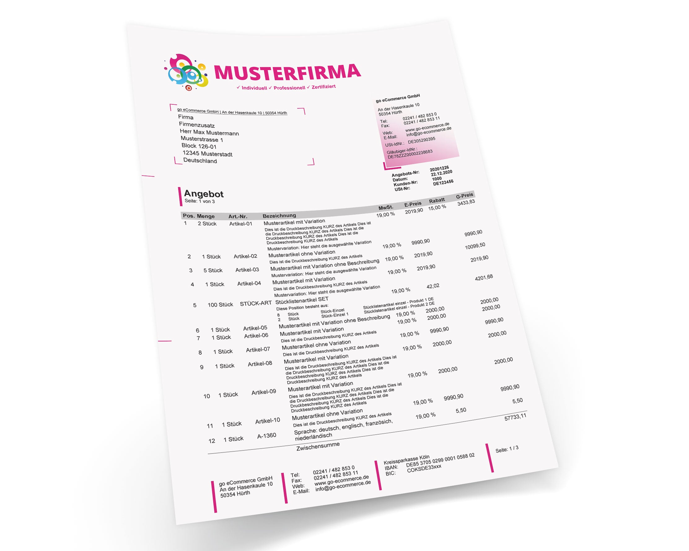 JTL Druckvorlagen (Set) CREATIV 2.0