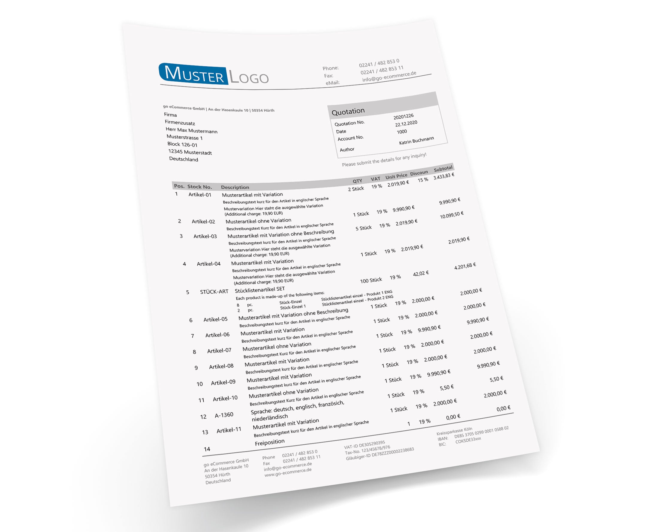 JTL Druckvorlagen (Set) EXCELLENT französisch 2.0