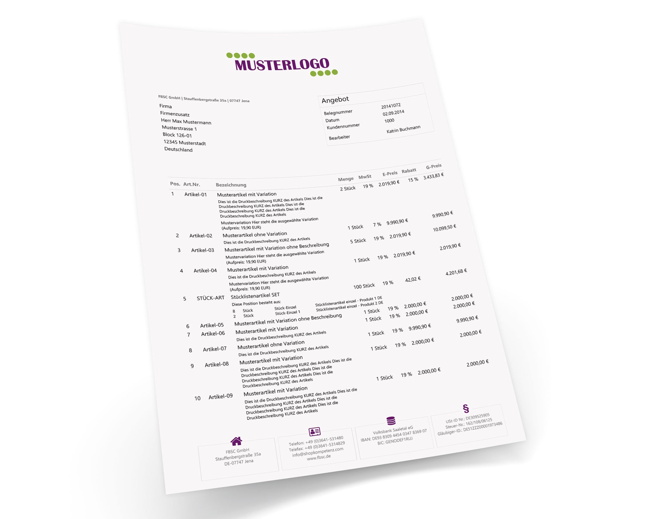 JTL Druckvorlagen (Set) JUST FINE 2.0