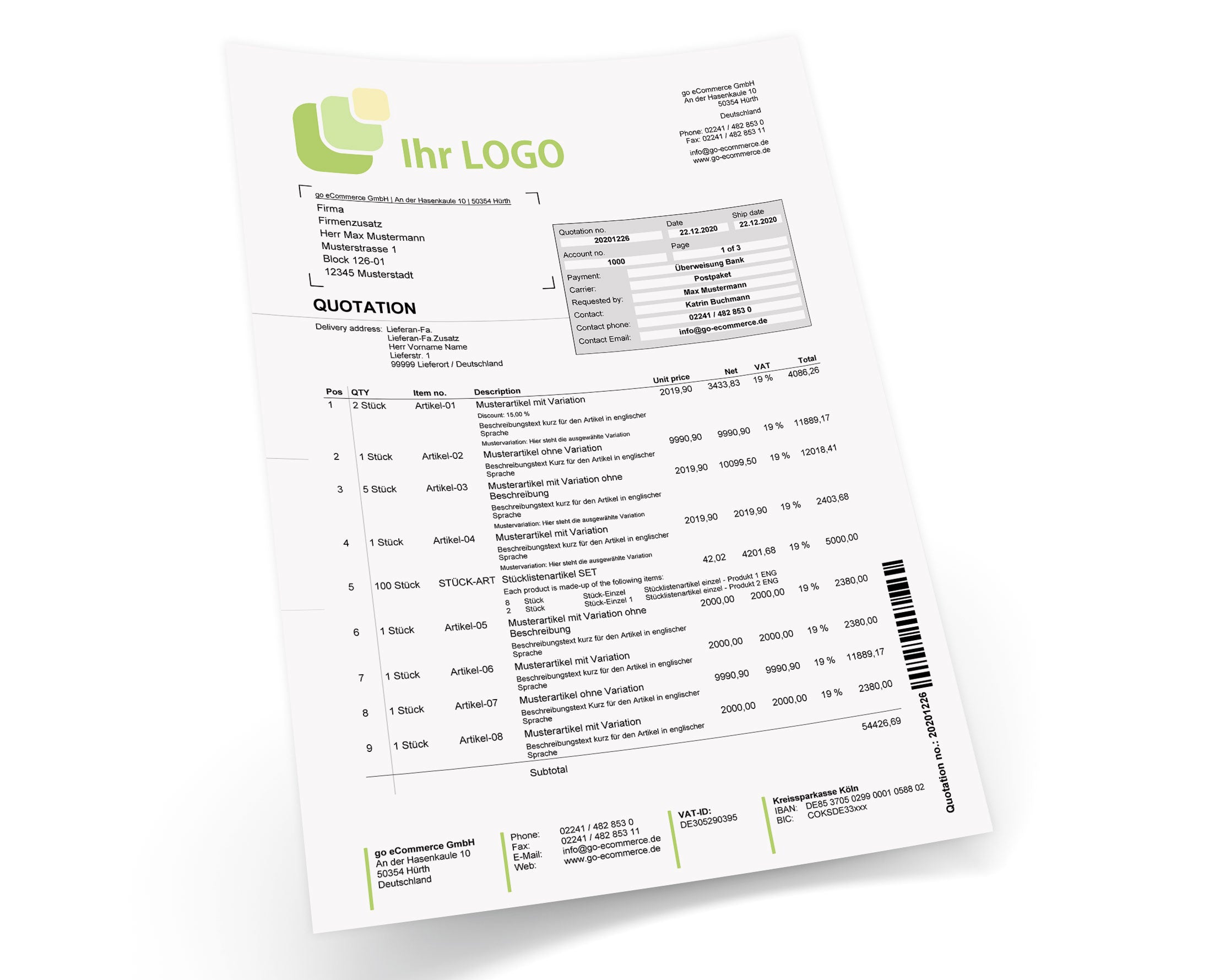 JTL Druckvorlagen (Set) PREMIUM englisch 2.0