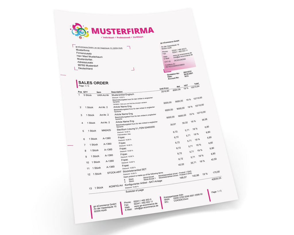 JTL Druckvorlagen (Set) CREATIV englisch 2.0