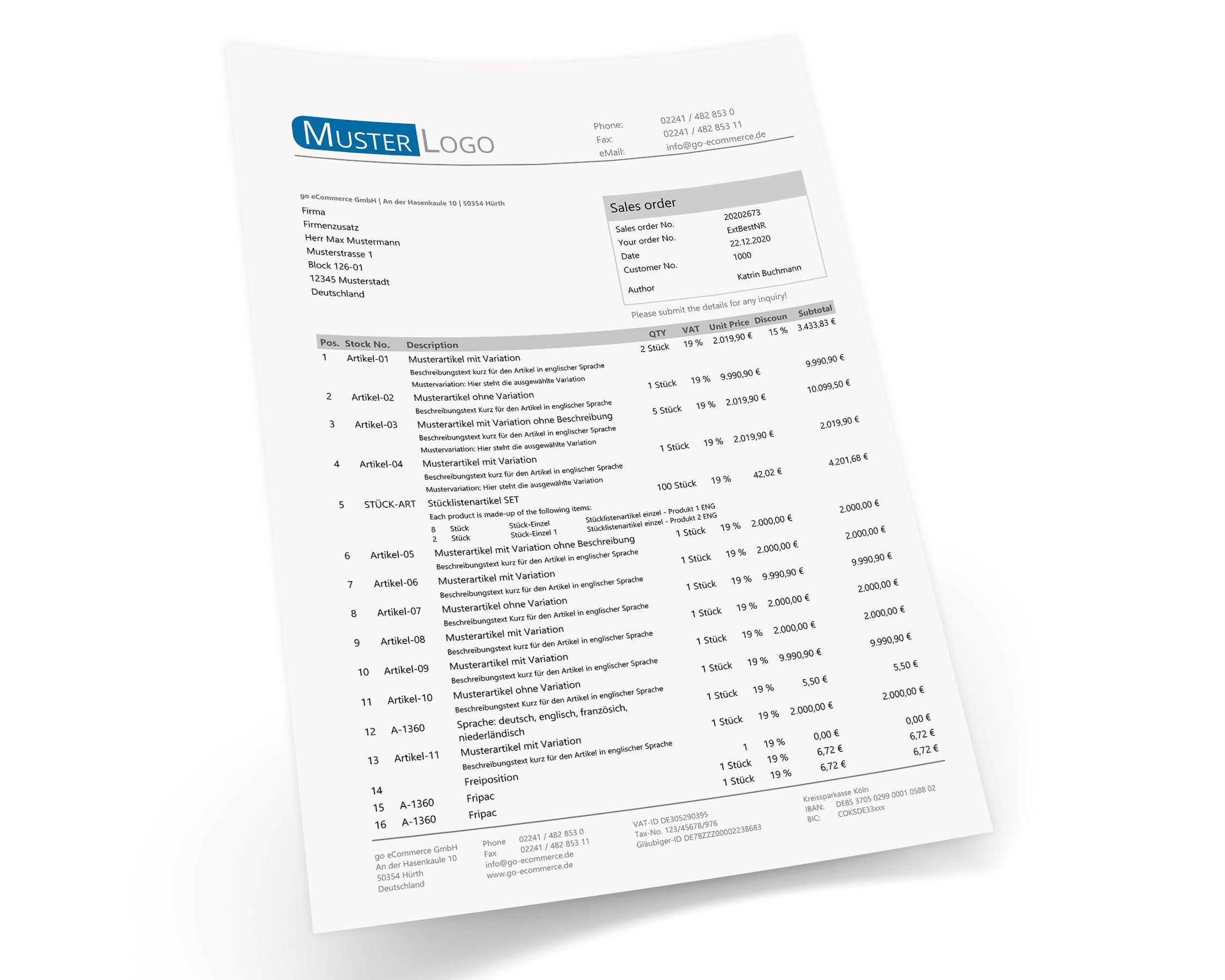 JTL Druckvorlagen (Set) EXCELLENT englisch 2.0