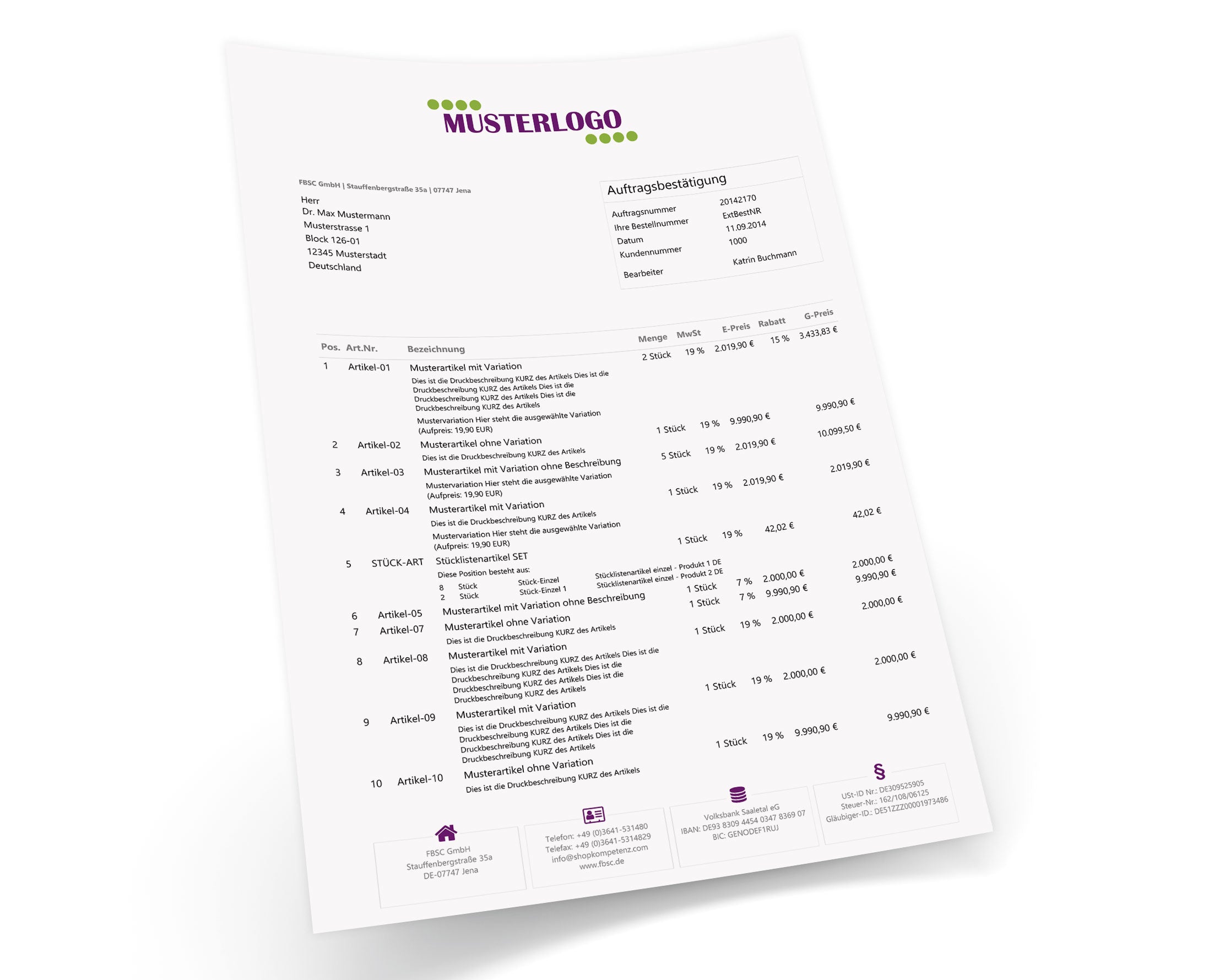 JTL Druckvorlagen (Set) JUST FINE 2.0