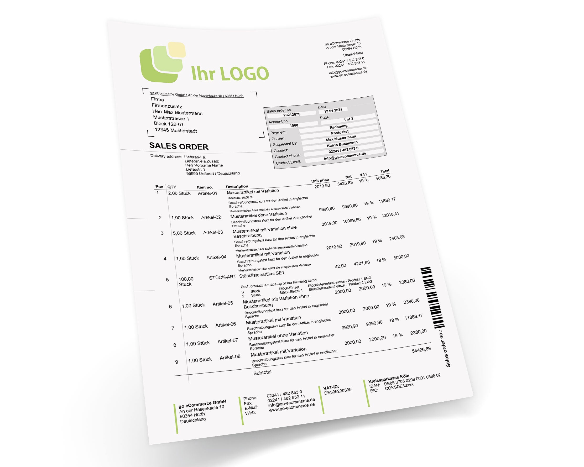 JTL Druckvorlagen (Set) PREMIUM englisch 2.0