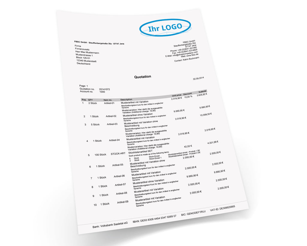 JTL Druckvorlagen (Set) BASIC englisch 2.0