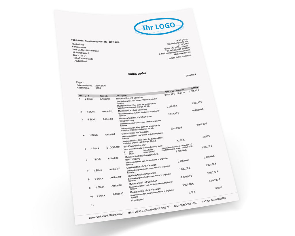 JTL Druckvorlagen (Set) BASIC englisch 2.0