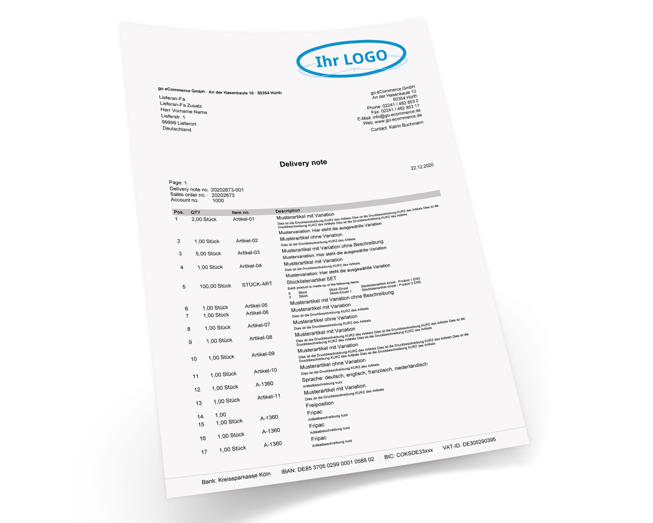 JTL Druckvorlagen (Set) BASIC englisch 2.0