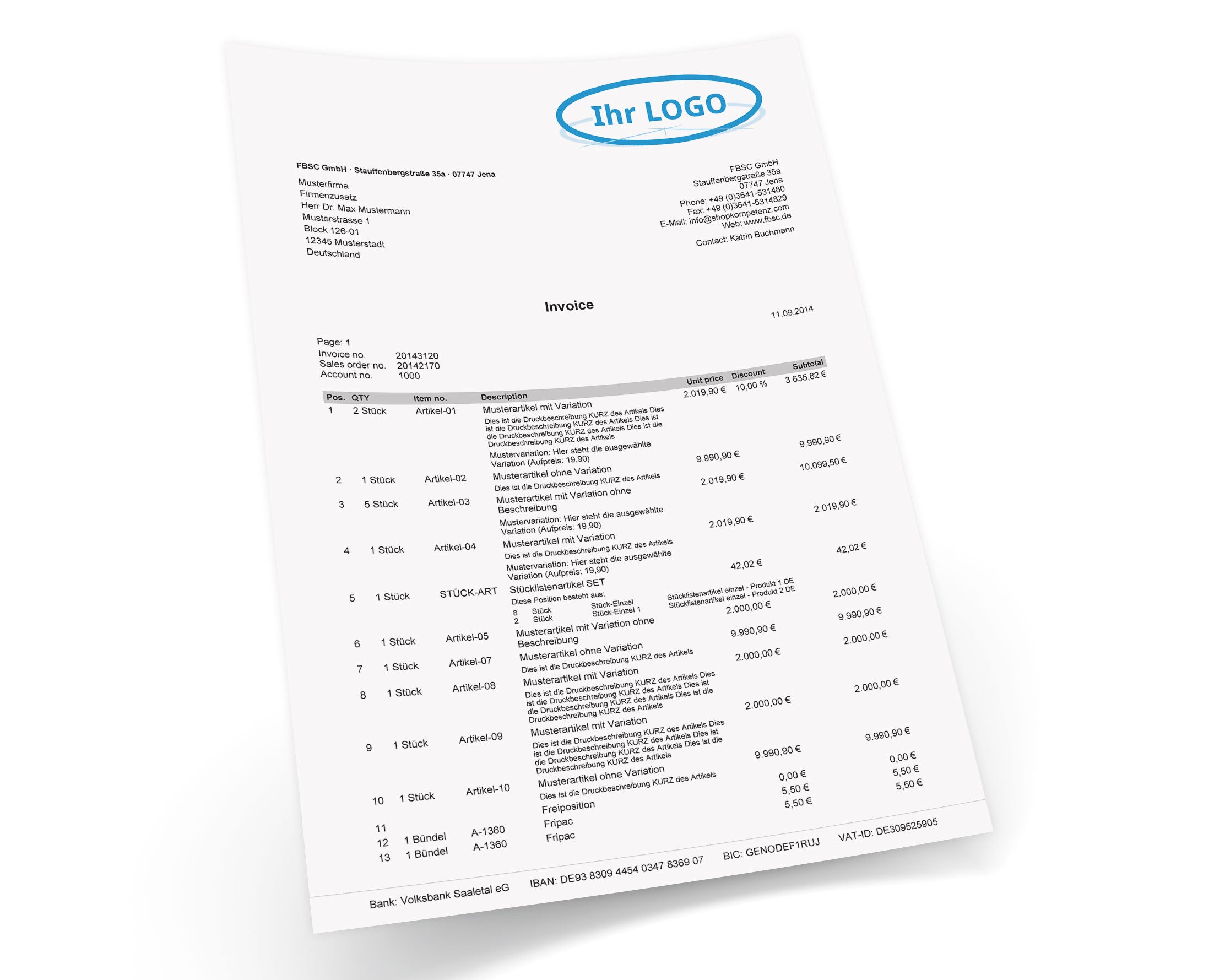 JTL Druckvorlagen (Set) BASIC englisch 2.0