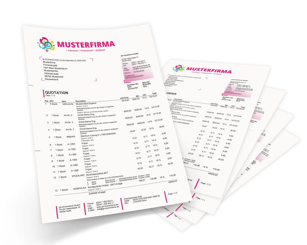JTL Druckvorlagen (Set) CREATIV englisch 2.0
