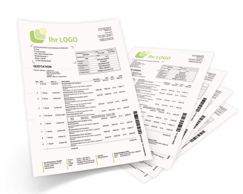 JTL Druckvorlagen (Set) PREMIUM englisch 2.0