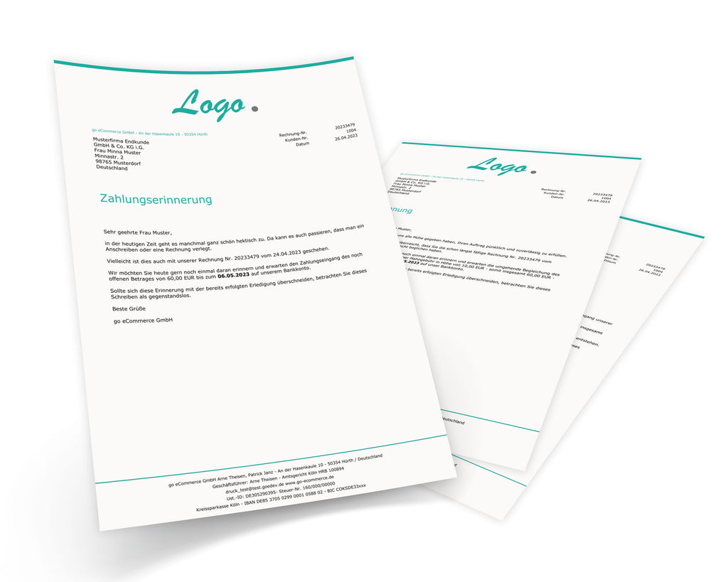 JTL Druckvorlagen (Set) MAHNUNG für JTL Wawi - EXCLUSIVE 2.0