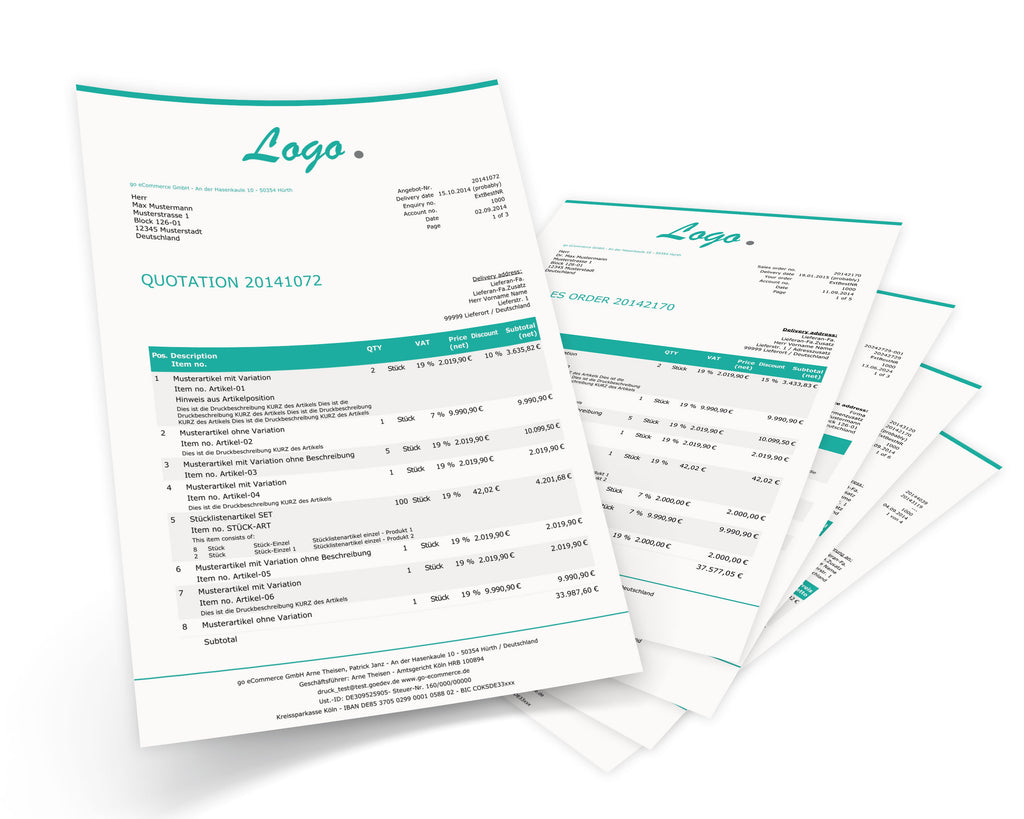 JTL Druckvorlagen (Set) EXCLUSIVE englisch 2.0