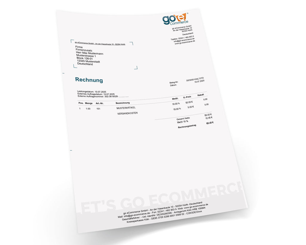 Druckvorlage Externer Beleg VCS-Lite