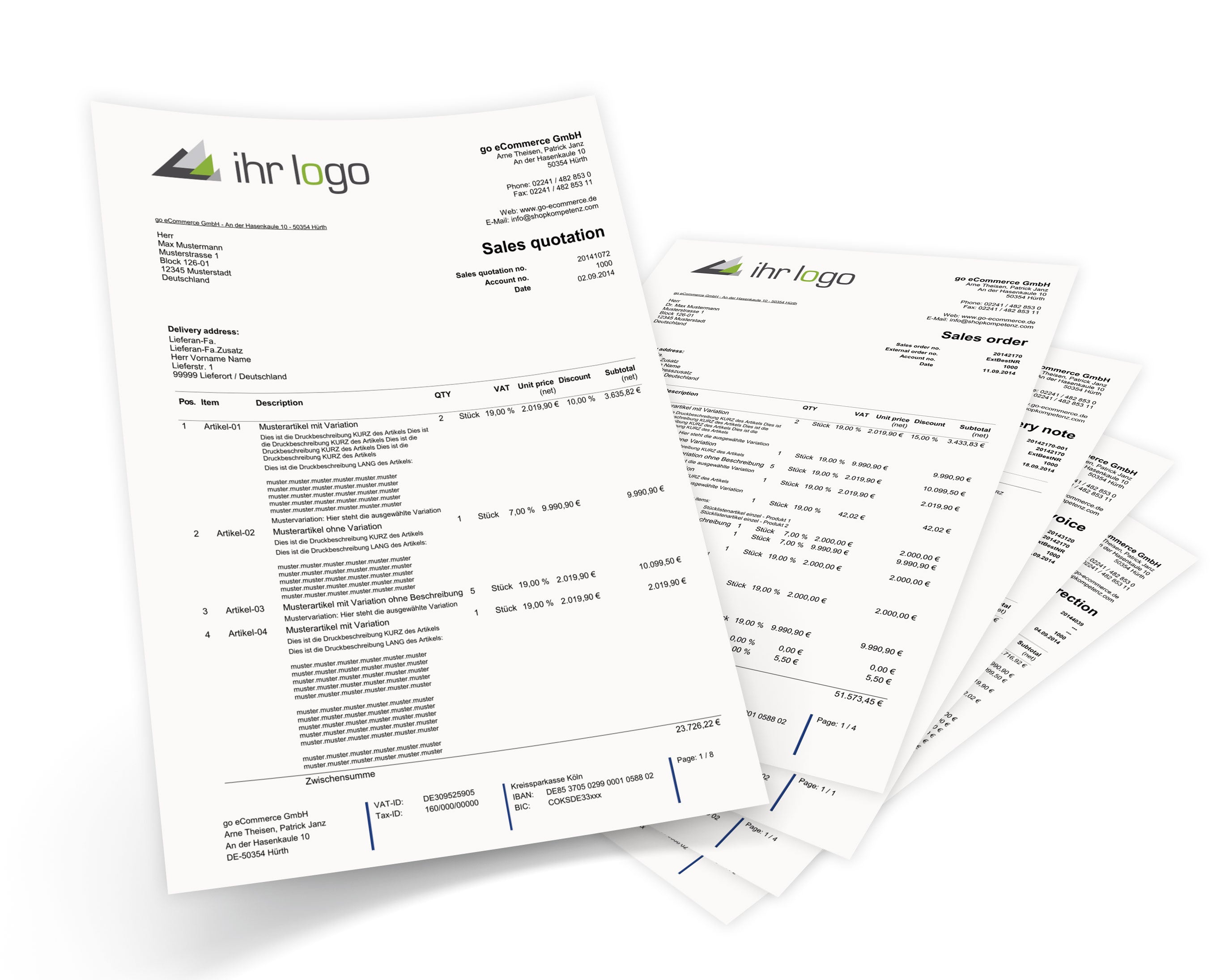 JTL Druckvorlagen (Set) FLEXIBLE - B2B/B2C englisch 2.0