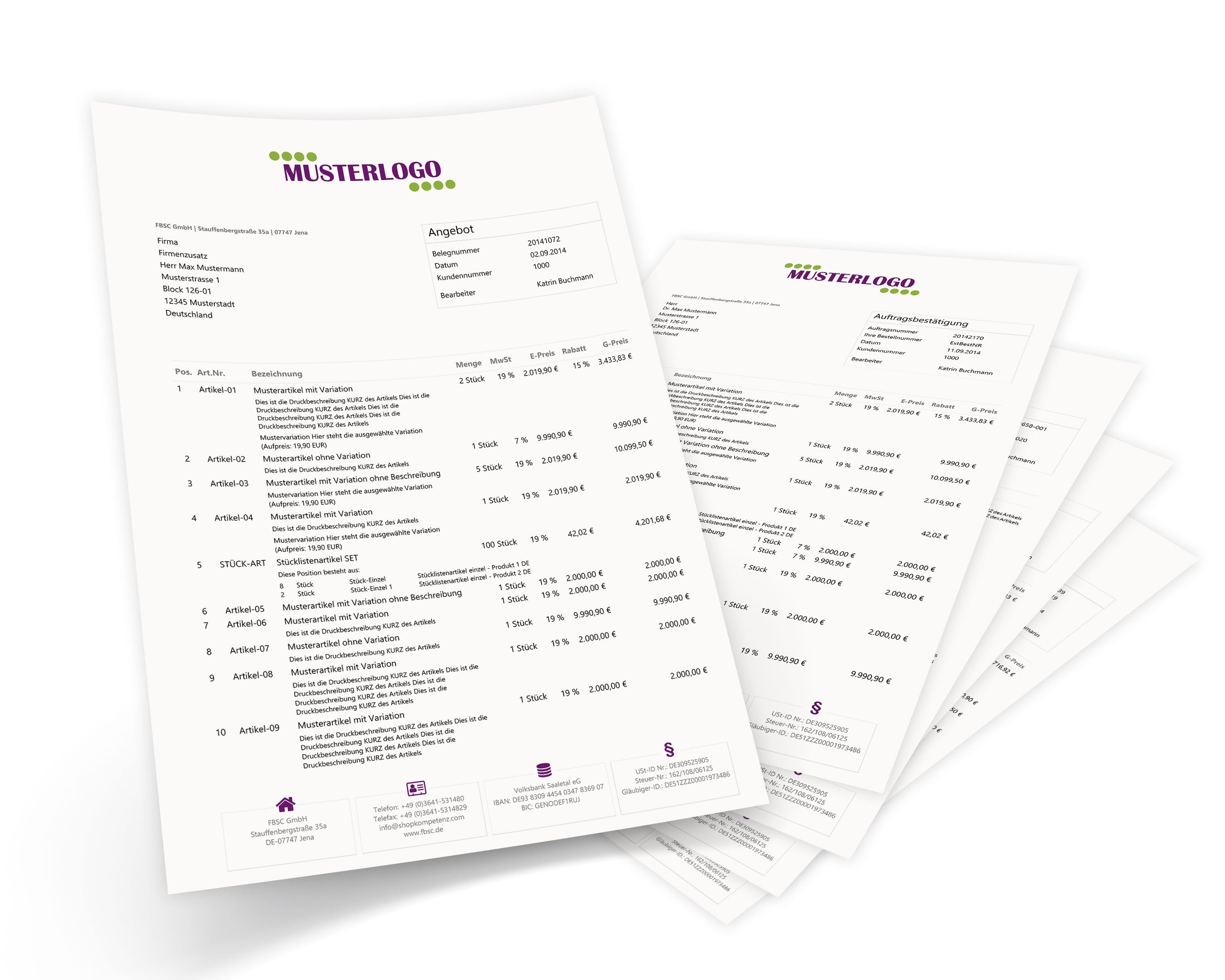 JTL Druckvorlagen (Set) JUST FINE 2.0