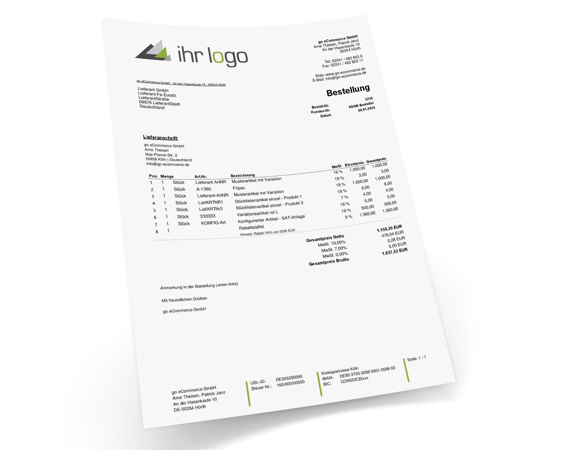 LIEFERANTENBESTELLUNG für JTL-Wawi - FLEXIBLE