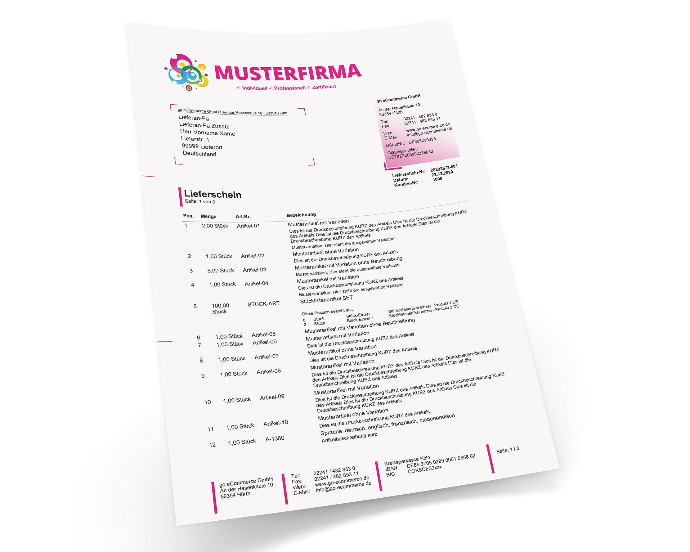 JTL Druckvorlagen (Set) CREATIV 2.0