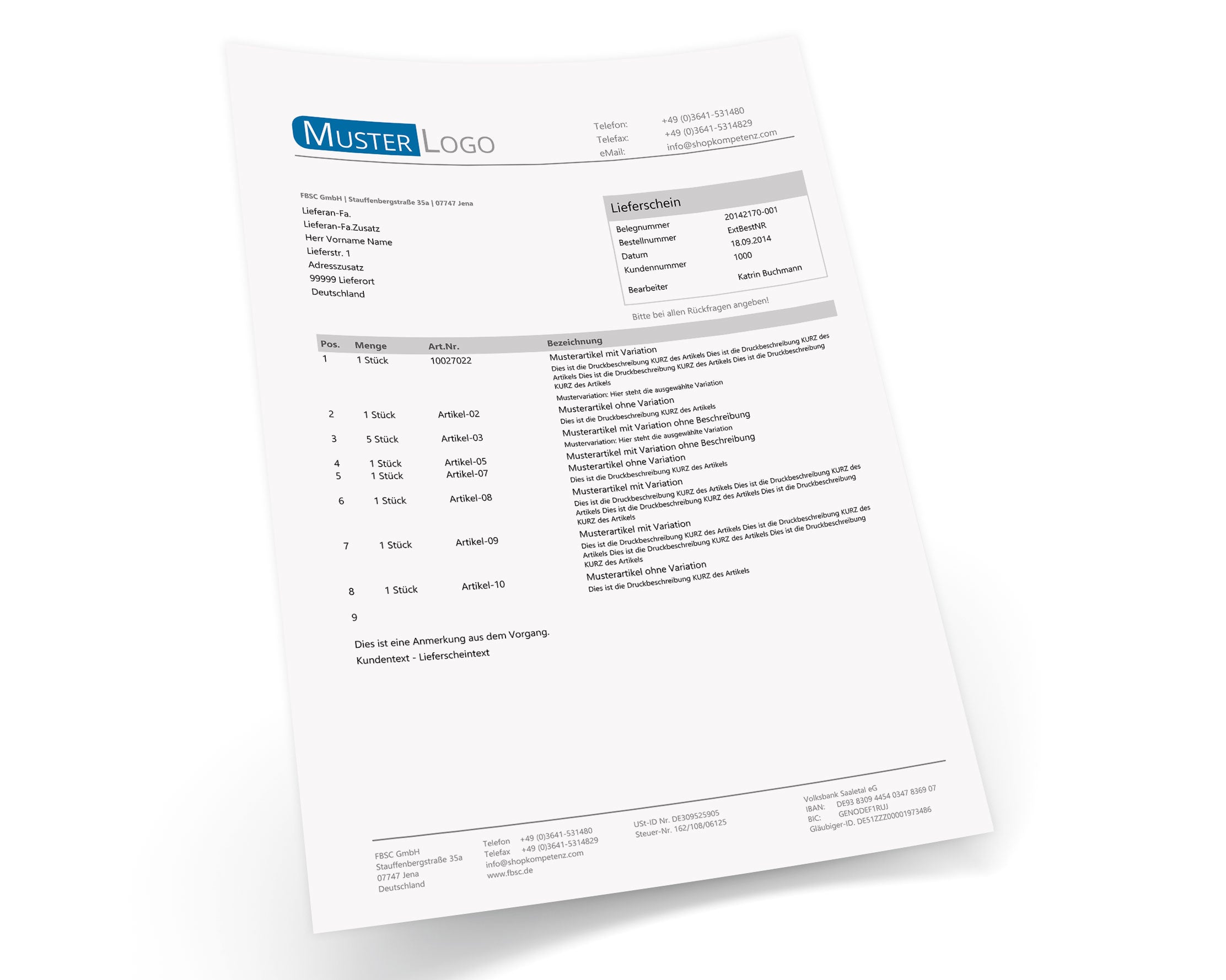 Druckvorlage LIEFERSCHEIN 2.0