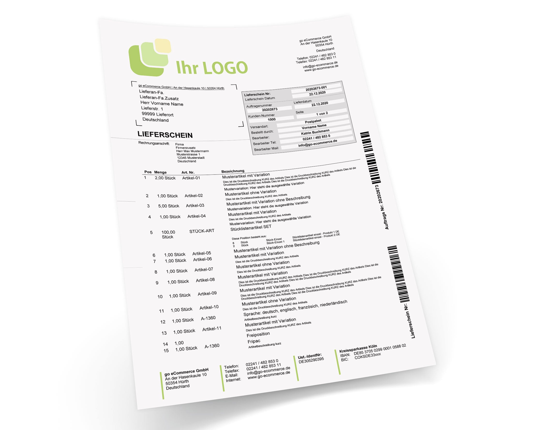 Druckvorlage LIEFERSCHEIN 2.0