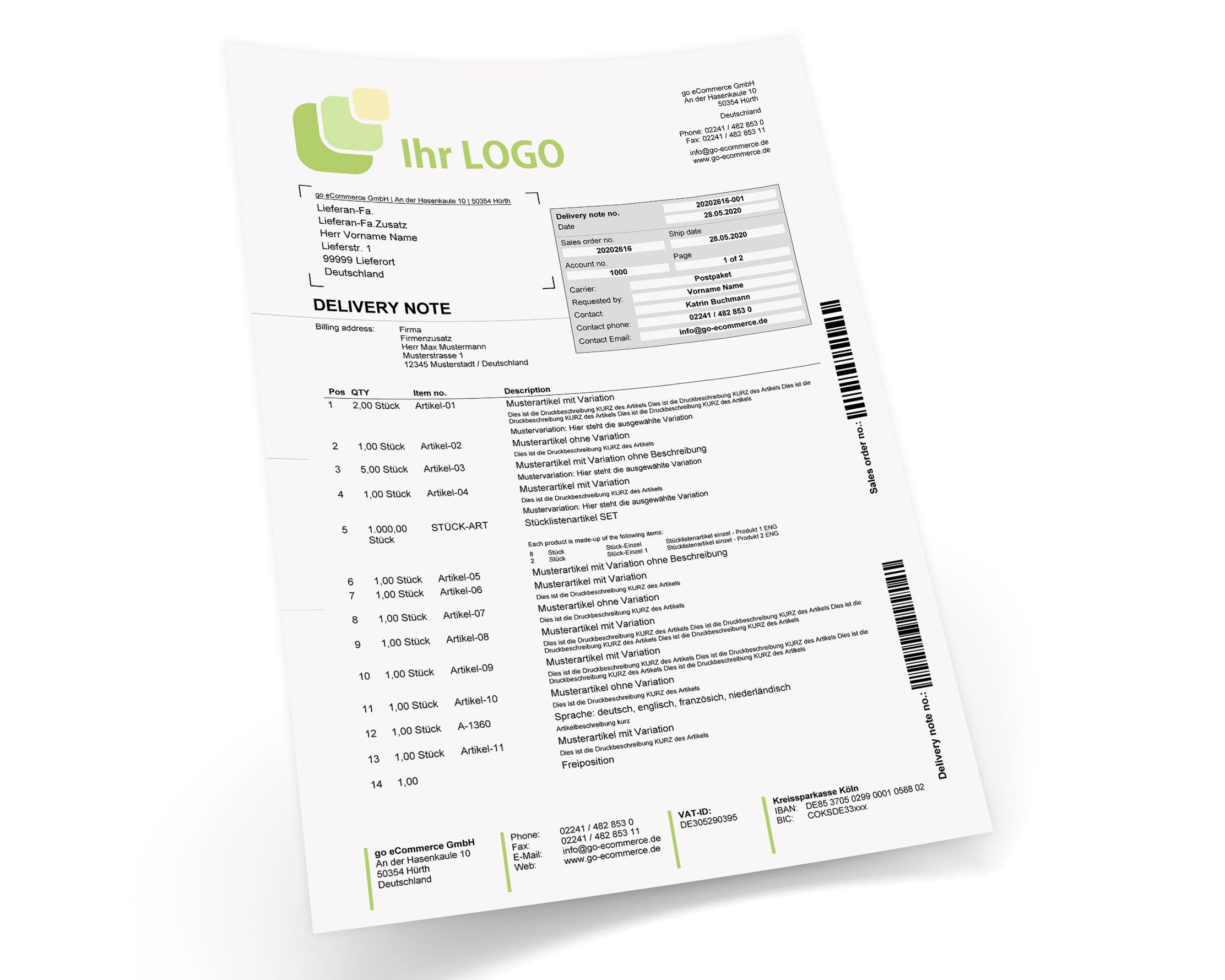 JTL Druckvorlagen (Set) PREMIUM englisch 2.0