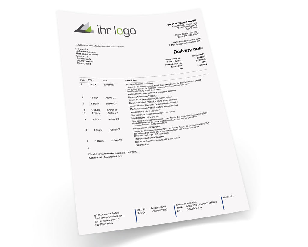 JTL Druckvorlagen (Set) FLEXIBLE - B2B/B2C englisch 2.0