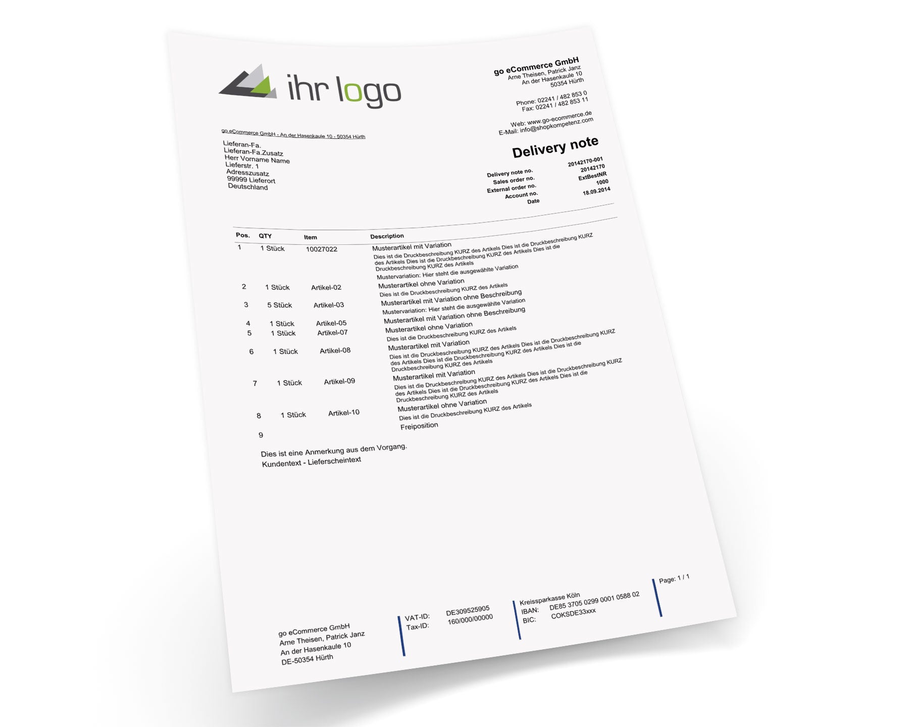 JTL Druckvorlagen (Set) FLEXIBLE - B2B/B2C englisch 2.0